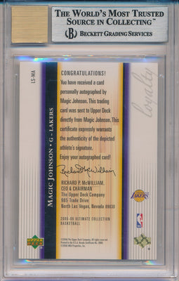 Upper Deck 2005-2006 Ultimate Collection Loyalty Signatures #LS-MA Magic Johnson 8/13 / BGS Grade 9 / Auto Grade 10