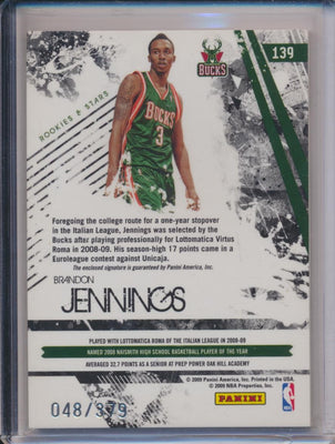 Panini 2008-2009 Rookies & Stars Jumbo Patch RPA #139 Brandon Jennings 48/379