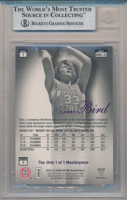 Upper Deck 2012-2013 Fleer Retro Legacy Row 1 #96FL-32 Larry Bird 1/1 / BGS Grade 9