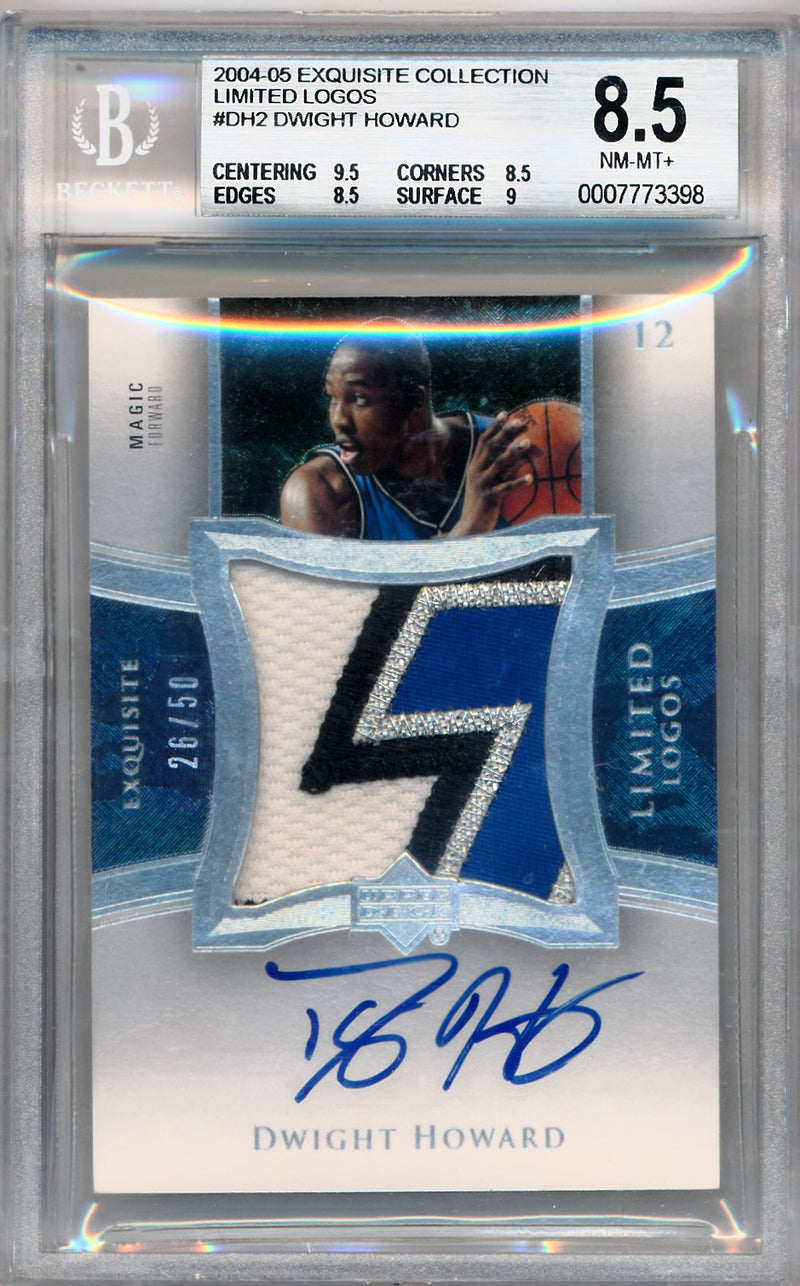 Upper Deck 2004-2005 Exquisite Collection Limited Logos #DH2 Dwight Howard 26/50 / BGS Grade 8.5 / Auto Grade 10