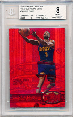 Skybox 1997-1998 Metal Universe Championship Precious Metal Gems Red #24 Dale Ellis 93/100 / BGS Grade 8