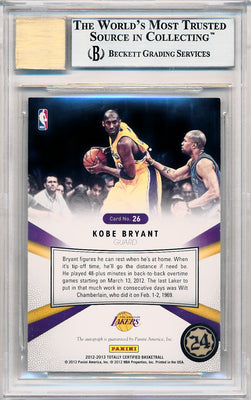 Panini 2012-2013 Totally Certified Black Autographs #26 Kobe Bryant 1/1 / BGS Grade 9 / Auto Grade 10