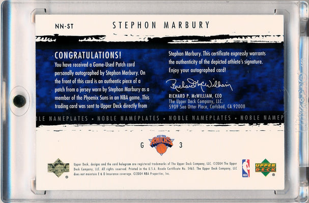 Upper Deck 2003-2004 Exquisite Collection Noble Nameplates #NN-ST Stephon Marbury 22/25