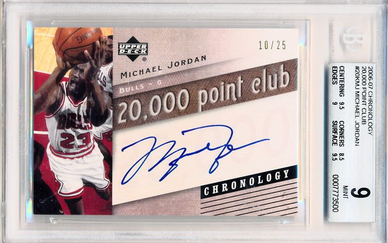 Upper Deck 2006-2007 Chronology 20,000 Point Club #20K-MJ Michael Jordan 10/25 / BGS Grade 9 / Auto Grade 10