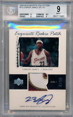 Upper Deck 2003-2004 Exquisite Collection Rookie Patch Parallel #78 Lebron James 61/99 / BGS Grade 9 / Auto Grade 10