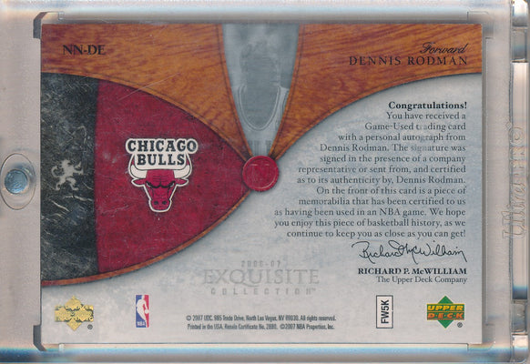 Upper Deck 2006-2007 Exquisite Collection Noble Nameplates #NN-DE Dennis Rodman 4/25