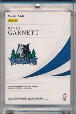 Panini 2018-2019 Immaculate Collection Basketball #SN-KGN Kevin Garnett 1/1