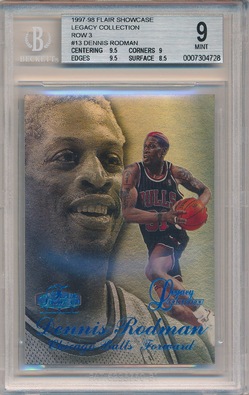 Fleer 1997-1998 Flair Showcase Legacy Collection #3 Dennis Rodman 33/100 / BGS Grade 9