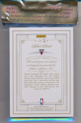 Panini 2012-2013 Flawless Platinum Jersey Auto #23 Robert Parish 1/1 / PSA Grade 8 / Auto Grade 10