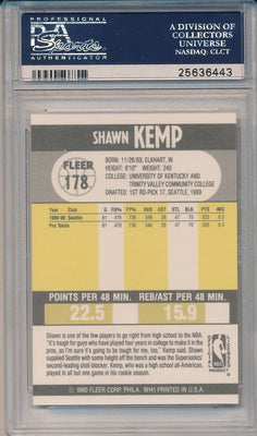 Fleer 1990-1991 Basketball Rookie #178 Shawn Kemp  / PSA Grade 10