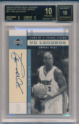 Upper Deck 2003-2004 Upper Deck Legends Signs Of A Future Legend #FL-DY Dwyane Wade  / BGS Grade 10 / Auto Grade 10