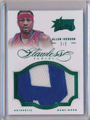 Panini 2012-2013 Flawless Emerald Jumbo Patches #35 Allen Iverson 2/5