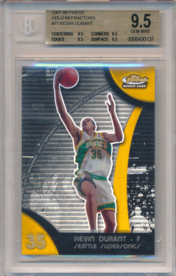 Topps  2007-2008 Finest Gold Refractors #71 Kevin Durant 15/25 / BGS Grade 9.5