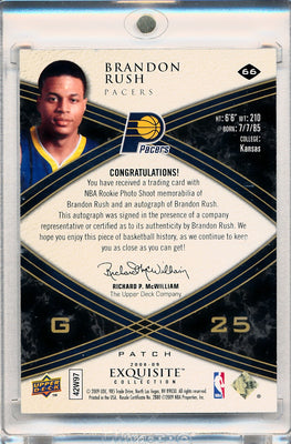 Upper Deck 2008-2009 Exquisite Collection Rookie Parallel #66 Brandon Rush 15/25