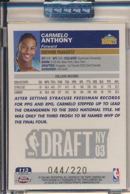 Topps  2003-2004 Chrome  X-Fractor #113 Carmelo Anthony 44/220