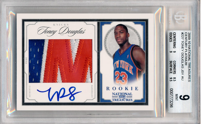 Panini 2009-2010 National Treasures Century Platinum #227 Toney Douglas 3/5 / BGS Grade 9 / Auto Grade 10