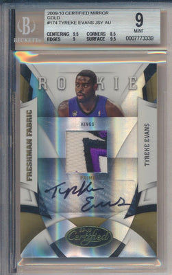 Panini  2009-2010 Certified Mirror Gold RPA #174 Tyreke Evans 13/25 / BGS Grade 9 / Auto Grade 10