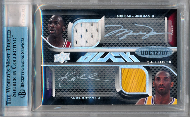 Upper Deck 2008-2009 Ud Black Auto Jerseys Quad #QAJ-UDEX Kevin Garnett / Lebron James / Michael Jordan / Kobe Bryant 4/10