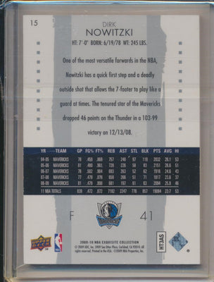 Upper Deck 2009-2010 Exquisite Collection Base #15 Dirk Nowitzki 151/199