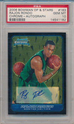 Topps 2006-07 Bowman Chrome Autograph  #163 Rajon Rondo  / PSA Grade 10