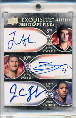 Upper Deck 2007-2008 Exquisite Collection Draft Picks Reservation #DPG Joe Alexander / Brook Lopez / Jason Thompson 38/199