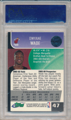 Topps 2003-2004 E-Topps Basketball #47 Dwyane Wade 18/30 / PSA Grade 10