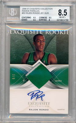 Upper Deck 2006-2007 Exquisite Collection Rookie Parallel #60 Rajon Rondo 3/9 / BGS Grade 8.5 / Auto Grade 10