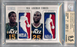 Panini 2012-2013 National Treasures NBA Logoman Combos #10 Derrick Favors / Al Jefferson 4/4 / BGS Grade 9.5