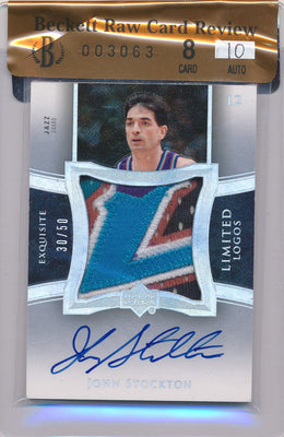 Upper Deck 2004-2005 Exquisite Collection Limited Logos #LLJS John Stockton 30/50 / Auto Grade 10