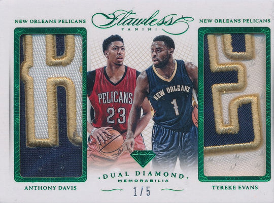 Panini 2014-2015 Flawless Emerald Dual Diamond Patches #DD-NP Anthony Davis/ Tyreke Evans 1/5 / BGS Grade 8.5