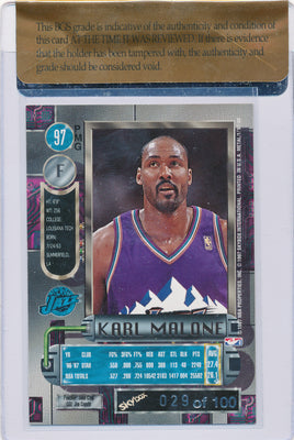 Skybox 1997-1998 Metal Universe Championship Precious Metal Gems Red #97 Karl Malone 29/100