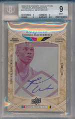 Upper Deck 2008-09 Exquisite Collection Press Plates Magneta #93 Russell Westbrook 1/1 / BGS Grade 9 / Auto Grade 10