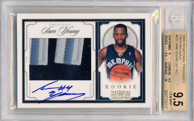 Panini 2009-2010 National Treasures Century Gold #231 Sam Young 7/25 / BGS Grade 9.5 / Auto Grade 10