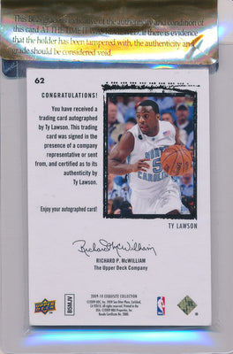 Upper Deck 2009-2010 Exquisite Collection Rookie Parallel #62 Ty Lawson 4/5 / Auto Grade 10