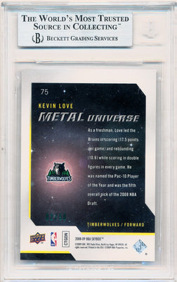 Skybox 2008-2009 Metal Universe Precious Metal Gems Green #75 Kevin Love 2/50 / BGS Grade 9