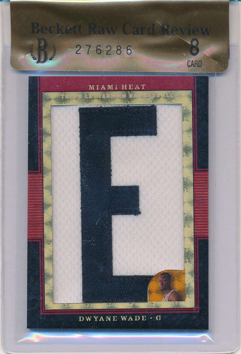 Topps 2008-2009 Letterman Authentic  Patch Card #LP-DWA Dwyane Wade 1/1 / BGS Grade 8