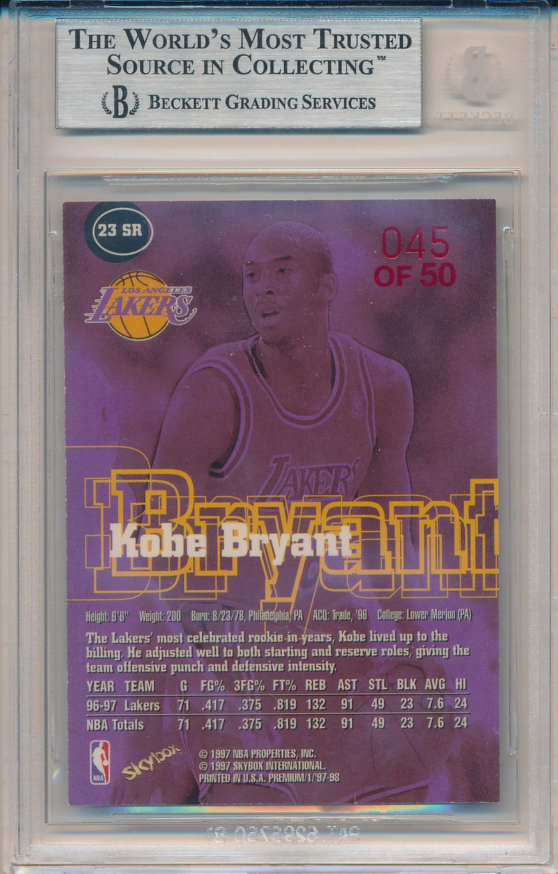 Grading Star Ruby SkyBox 1997-1998 Premium Star Rubies #23SR Kobe Bryant 45/50 / BGS Gra ...