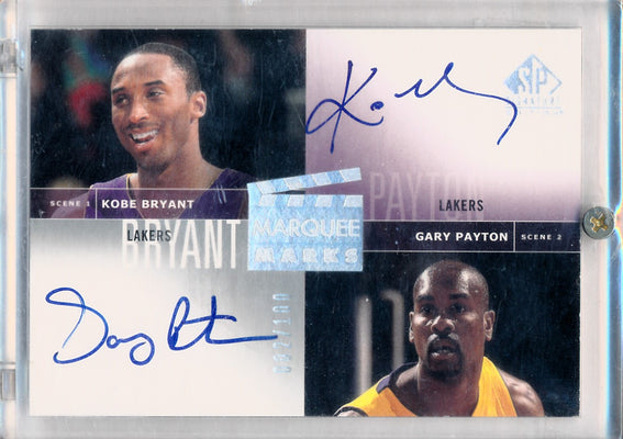 Upper Deck 2003-2004 Sp Signature Edition Marquee Marks #MM-BP Kobe Bryant / Gary Payton 2/100