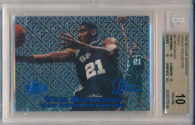 Fleer 1997-1998 Flair Showcase Legacy Collection #5 Tim Duncan 92/100 / BGS Grade 10