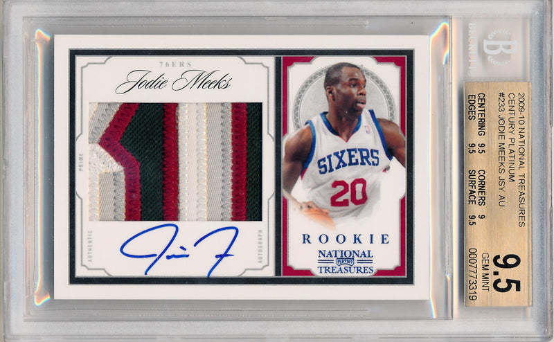 Panini 2009-2010 National Treasures Century Platinum #233 Jodie Meeks 2/5 / BGS Grade 9.5 / Auto Grade 10