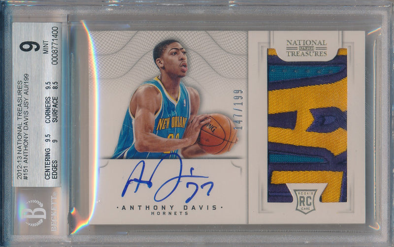 Panini 2012-2013 National Treasures Basketball #151 Anthony Davis 147/199 / BGS Grade 9 / Auto Grade 10