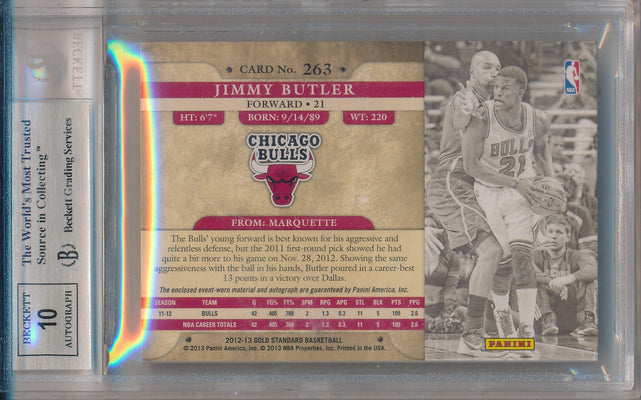 Panini 2012-2013 Gold Standard Platinum #263 Jimmy Butler 8/10 / BGS Grade 9 / Auto Grade 10