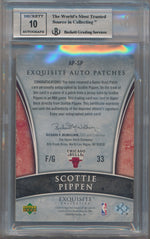 Upper Deck 2005-2006 Exquisite Collection Autographs Patches #AP-SP Scottie Pippen 5/100 / BGS Grade 9 / Auto Grade 10