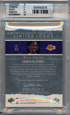 Upper Deck 2003-2004 Exquisite Collection Limited Logos #GP Gary Payton 24/75 / BGS Grade 9 / Auto Grade 10