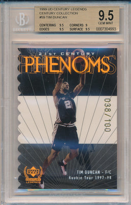 Upper Deck 1999-2000 UD Century Legends Century Collection #59 Tim Duncan 38/100 / BGS Grade 9.5