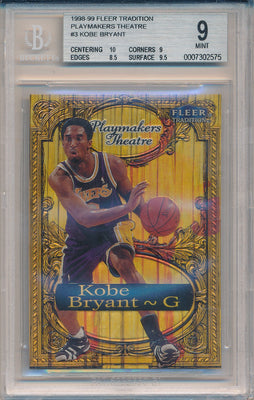 Fleer 1998-1999 Tradition Playmaker Theatre #3/15PT Kobe Bryant 95/100 / BGS Grade 9