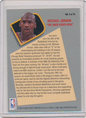 Fleer 1992-1993 Total D  #5 Michael Jordan 5/15