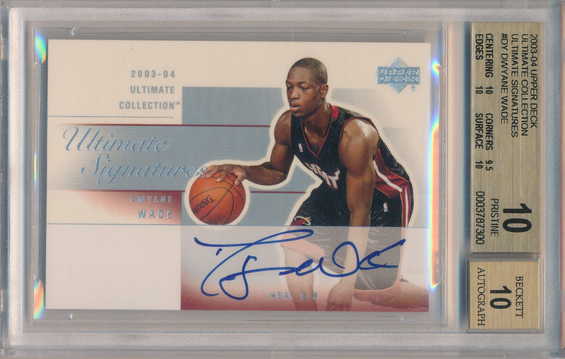 Upper Deck 2003-2004 Ultimate Collection Ultimate Signatures #DY-A Dwyane Wade  / BGS Grade 10 / Auto Grade 10