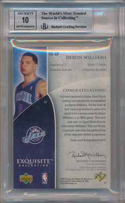 Upper Deck 2005-2006 Exquisite Collection Exquisite Rookie #45-AP Deron Williams 61/99 / BGS Grade 9 / Auto Grade 10