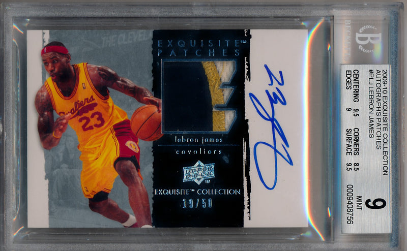 Upper Deck 2009-2010 Exquisite Collection Autographs Patches #PLJ Lebron James 19/50 / BGS Grade 9 / Auto Grade 10